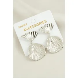 Oval Trend Metal Küpe-Gümüş Rengi