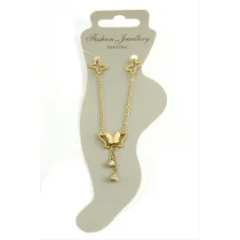 Kelebek Lüks Çelik Halhal-Sarı