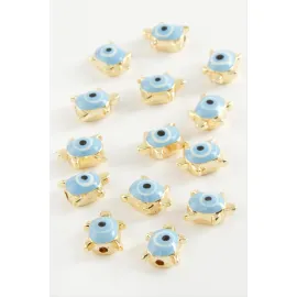 Kaplumbağa Mineli Bileklik ve Kolye Ucu Aparatı 1 Adet-Açık Mavi