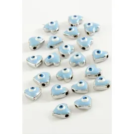 Kalp Mineli Bileklik Ve Kolye Ucu Aparatı 1 Adet-Açık Mavi