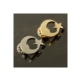 Ay Yıldız Yaka Rozet-Gümüş Rengi