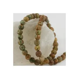 Tibet Akik Taşı Mat 8 Mm-Yeşil-1