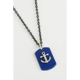 Çapa Erkek Kolye-Mavi