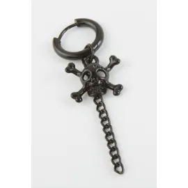 Kuru Kafa Erkek Çelik Küpe-Siyah