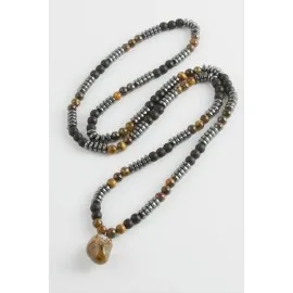 Kaplangözü Hematit Doğaltaş Kolye-Antrasit