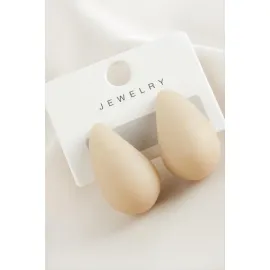 Damla Plastik Küpe-Sütlü Kahve