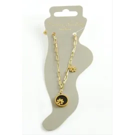 Çiçek Sedef Lüks Çelik Halhal-Sarı