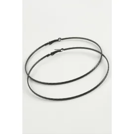 Zincir Desenli Metal Halka Küpe 8-9-10 cm-10 cm