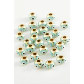 Nazar Mineli Bileklik Ve Kolye Ucu Aparatı 1 Adet-Turkuaz