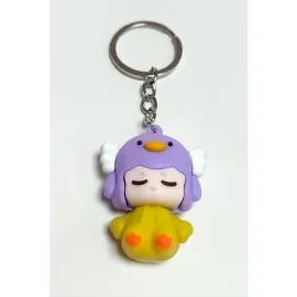 Peri Kızı Silikon Anahtarlık-Mor