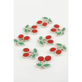 Kiraz Tek Kulplu Mineli Bileklik ve Kolye Ucu Aparatı 1 Adet-Kırmızı