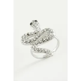 Yılan Taşlı Yüzük-Gümüş Rengi