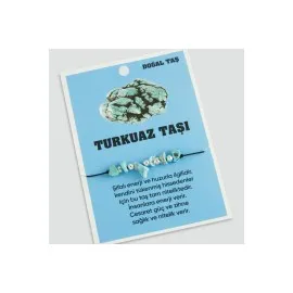 Turkuaz Doğaltaşlı İp Bileklik-Turkuaz