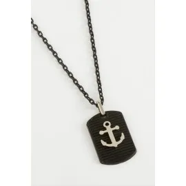 Çapa Erkek Kolye-Mavi