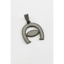 Nal Çelik Kolye Ucu 2,5 Cm-Siyah