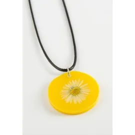 Papatya Epoksi Kolye-Sarı
