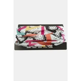 Boya Desenli Baff Boyunluk-Beyaz