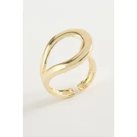 Oval Metal Yüzük-Sarı