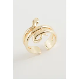 Yılan Metal Yüzük-Sarı