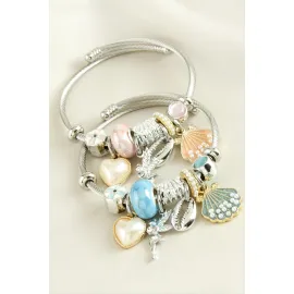 İstiridye Panora Bileklik-Gümüş Rengi