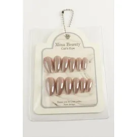 Mina Beauty Kedi Gözü Takma Tırnak-Açık Kahverengi