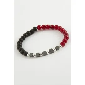 Ceyt Hematit Doğaltaş Bileklik 6 Mm-Bordo