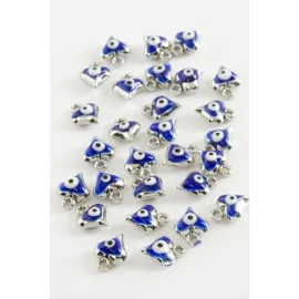 Kalp Tek Kulplu Mineli Bileklik Ve Kolye Ucu Aparatı 1 Adet-Lacivert