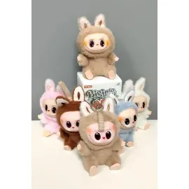 Labubu Peluş Çanta Anahtarlık-Renkli