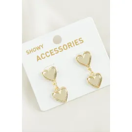 Kalp Trend Metal Küpe-Sarı