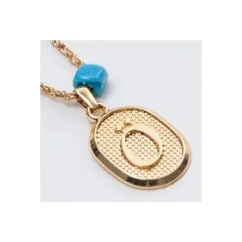 Plastik Boncuklu Burgulu Harfli Kolye-Ö