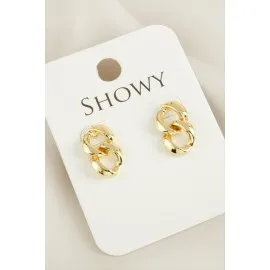 Sonsuzluk Yeni Sezon Metal Küpe-Sarı