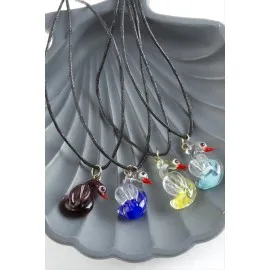 Kuğu Cam Kolye-Renkli