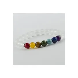 7Li Doğaltaş Çakra Bileklik-Şeffaf