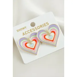 Kalp Yeni Sezon Mineli Küpe-Sarı