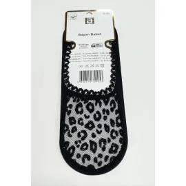 Benekli Dantel Babet Çorap-Siyah