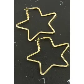 Yıldız Trend Küpe 6 Cm-Sarı