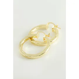 Ezme Halka Küpe 3 cm-Sarı