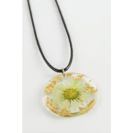 Papatya Epoksi Kolye-Yeşil