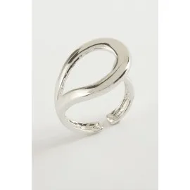 Oval Metal Yüzük-Gümüş Rengi