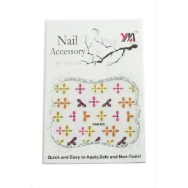 Çiçek Tırnak Aksesuarı Tattoo Sticker-Beyaz