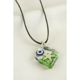 Deniz Yıldızı Epoksi Kolye-Yeşil