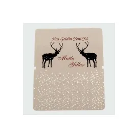 Mutlu Yıllar Bileklik Kartı 200 Adet-Kahverengi