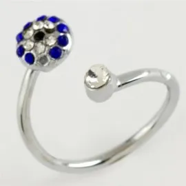 Nazar Taşlı Eklem Yüzük 1 Adet-Gümüş Rengi