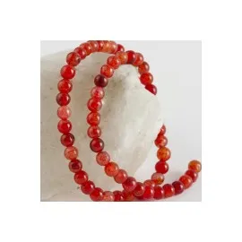 6 Mm Parlak Akik Taşı-Kırmızı