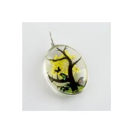 Oval Canlı Kolye Ucu 3 Cm-Renkli