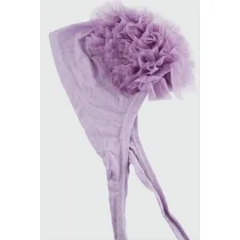 Dikişli Fırfırlı Bone-Mor