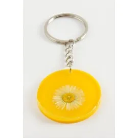 Papatya Epoksi Anahtarlık-Sarı