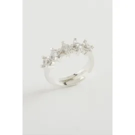 Beştaş Zirkon Taşlı Yüzük-Gümüş Rengi