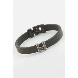 Kaliteli Suni Deri Bileklik-Siyah