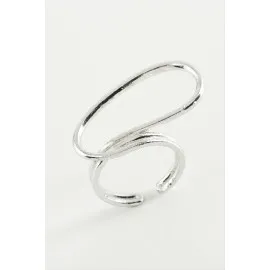 Oval Metal Yüzük-Gümüş Rengi